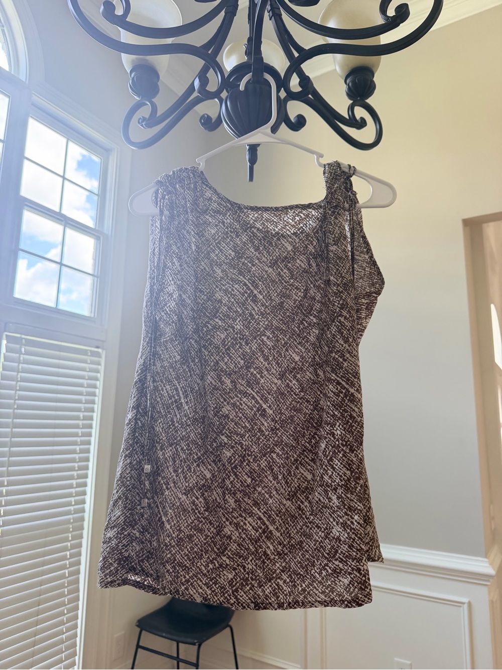 MICHAEL Michael Kors Brown & Cream Patterned Sleeveless Blouse